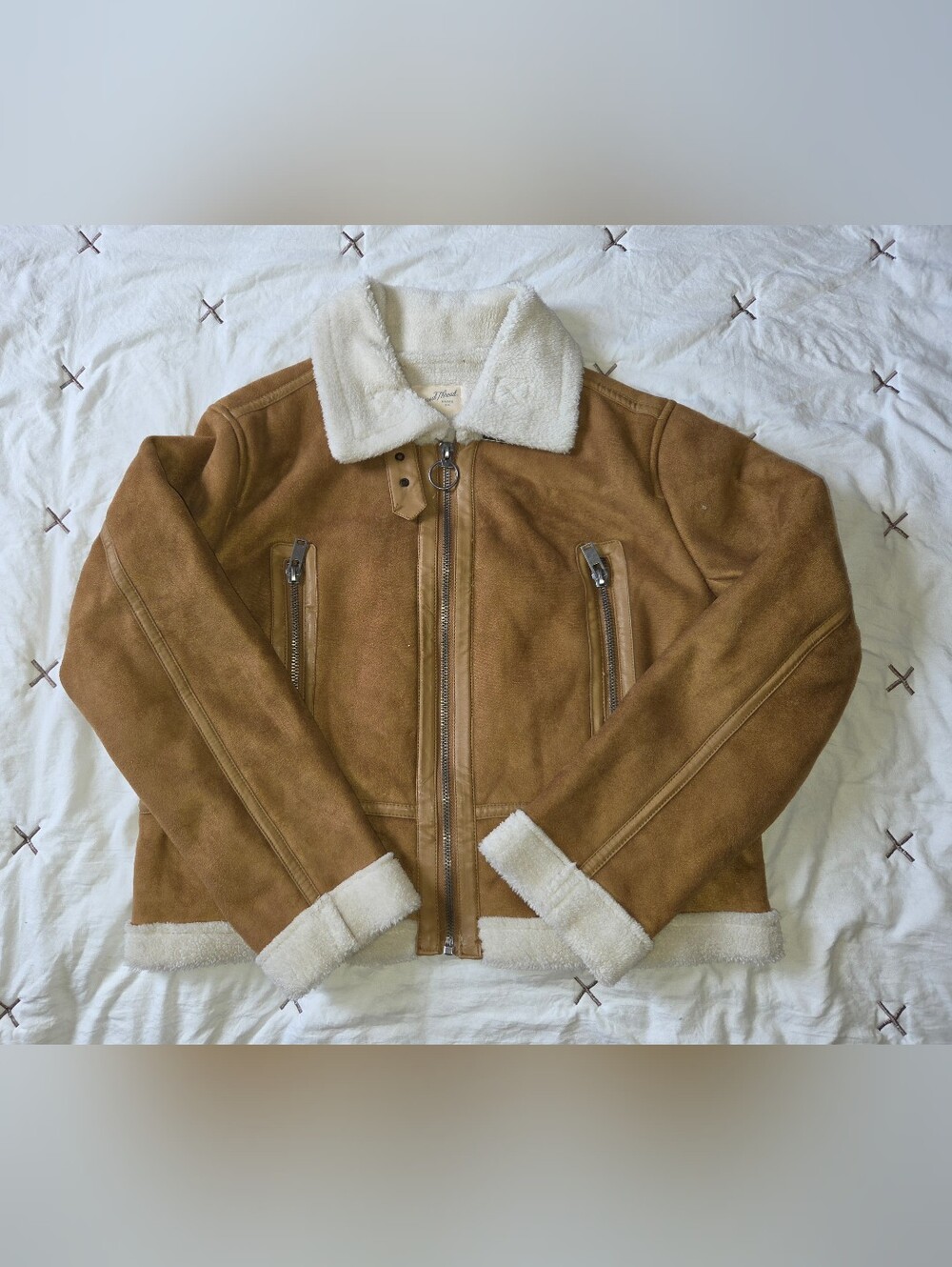 Universal Threads Tan Faux-Shearling Collar Jacket